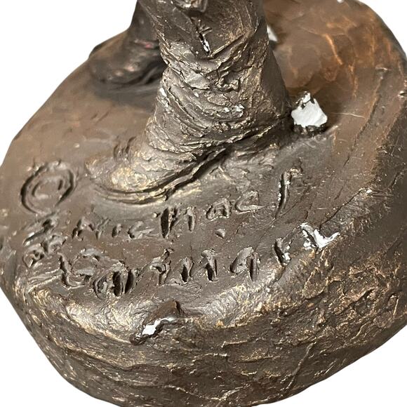 Michael Garman Stage Driver Sculpture Vintage 1987 Cowboy Bronzetone Statue READ - Picture 8 of 16